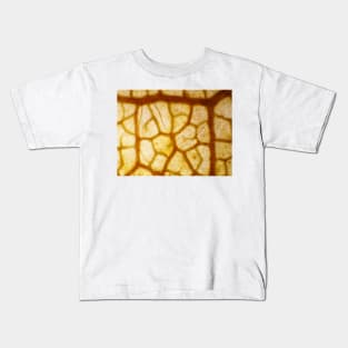 Red autumn maple leaf under the microscope Kids T-Shirt